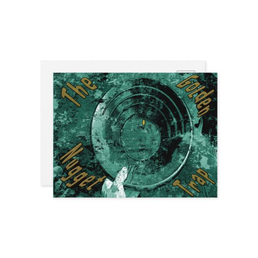 De gouden snugget-val briefkaart (Voorkant / Achterkant in situ)