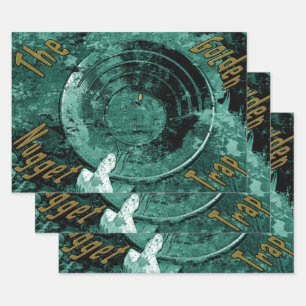 De gouden snugget val inpakpapier vel