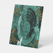 De gouden snugget val reclamebord met voetstuk (Voorkant)