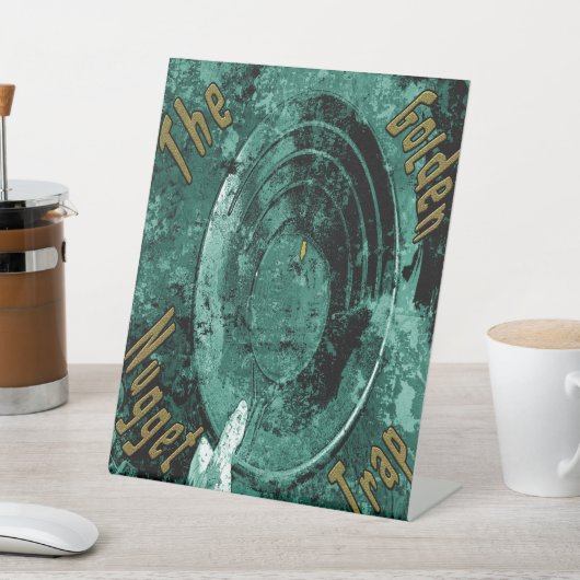 De gouden snugget val reclamebord met voetstuk (Insitu)