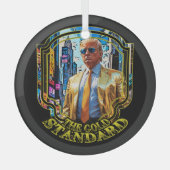 De gouden standaard - President Trump 2024 Glas Ornament (Voorkant)