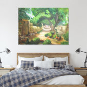 De Gouden Steeg der Herinneringen Canvas Afdruk (Insitu (Slaapkamer))