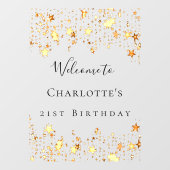 De gouden sterren van het feest verwelkomen raamsticker (Vel)