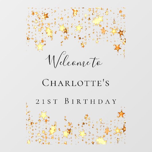 De gouden sterren van het feest verwelkomen raamsticker (Vel)