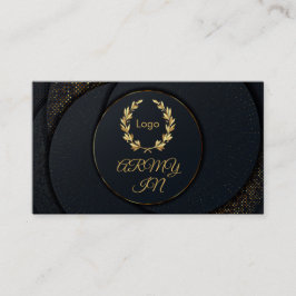 De gouden stippen in de zwarte cirkel visitekaartje