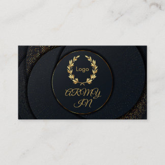 De gouden stippen in de zwarte cirkel visitekaartje