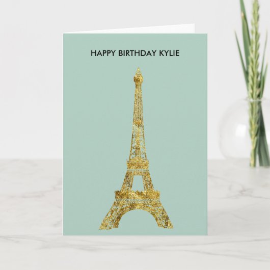 De gouden Toren van Glam Eiffel Kaart (Voorkant)