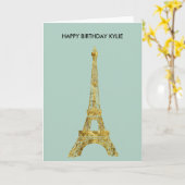 De gouden Toren van Glam Eiffel Kaart (Gele Bloem)