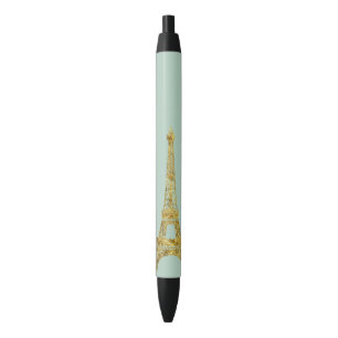 De gouden Toren van Glam Eiffel Zwarte Inkt Pen
