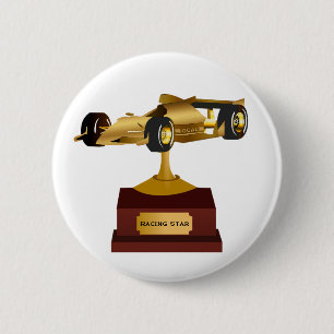 De gouden Trofee van de Raceauto Ronde Button 5,7 Cm