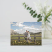 De gouden Typografie van het Manuscript dankt u Briefkaart (Staand voorkant)