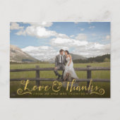 De gouden Typografie van het Manuscript dankt u Briefkaart (Voorkant)