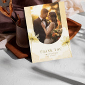 De Gouden Uur Genade 2 Foto & Bloem Bruiloft Bedankkaart