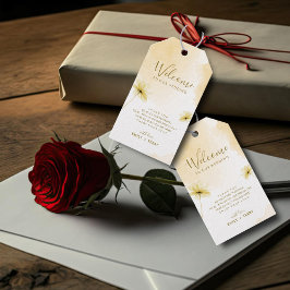 De Gouden Uur Genade & Bloemen Bruiloft Welkom Cadeaulabel