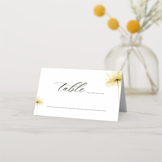 De Gouden Uur Grace Foto Bloemen bruiloft gevouwen Plaatskaartje (Voorkant)