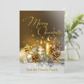 De gouden Vakantie van Kerstmis van Kaarsen Feestdagenkaart (Staand voorkant)