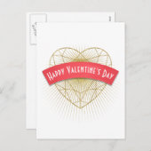 De gouden Valentijnsdag van het Hart van het Art Feestdagenkaart (Voorkant / Achterkant)