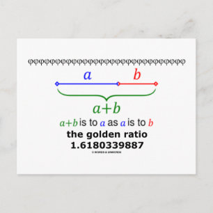 De Gouden Verhouding (Wiskunde 1.6180339887) Briefkaart
