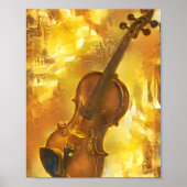 De gouden Violin Artistieke AI die Poster (Voorkant)