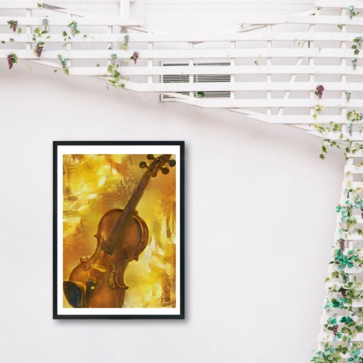 De gouden Violin Artistieke AI die Poster