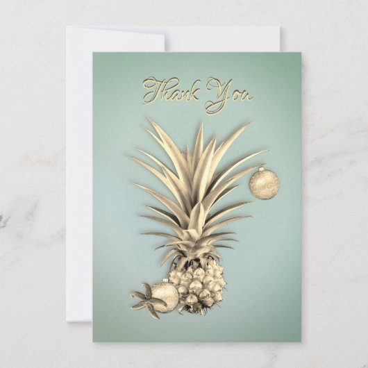 De gouden Vlakte van de Douane van de Ananas dankt Feestdagenkaart (Voorkant)