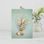 De gouden Vlakte van de Douane van de Ananas dankt Feestdagenkaart (Staand voorkant)