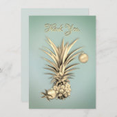 De gouden Vlakte van de Douane van de Ananas dankt Feestdagenkaart (Voorkant / Achterkant)