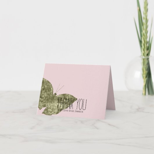 De gouden Vlinder van het Juweel dankt u Bedankkaart (Voorkant)