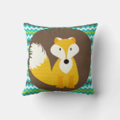 De gouden Vos van de Chevron op Bruin werpt Kussen (Achterkant)