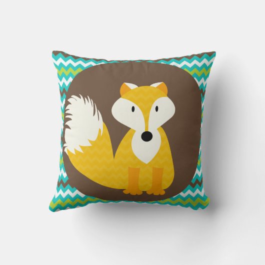 De gouden Vos van de Chevron op Bruin werpt Kussen (Achterkant)