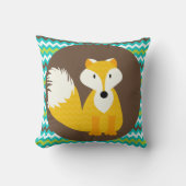 De gouden Vos van de Chevron op Bruin werpt Kussen (Voorkant)