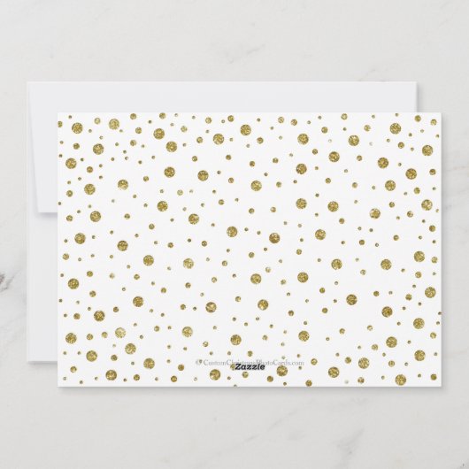 De gouden Vreugde van Confettien en juicht de Feestdagenkaart (Achterkant)