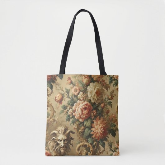 De Gouden Vriend - Gotische Bloemen Tote Bag (Voorkant)
