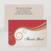 De gouden Werveling op Rood en de Room danken u Bedankkaart (Voorkant / Achterkant)