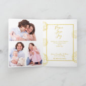 De gouden Witte Elegante Kaart van de Groeten van (Binnen)