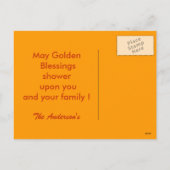 De Gouden Zegen van de Thanksgiving Feestdagenkaart (Achterkant)