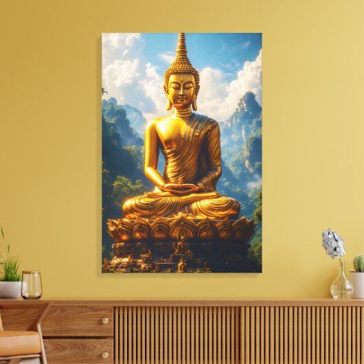 De gouden ziel van Siam Canvas Afdruk (Insitu (Woonkamer))