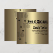 De gouden Zoete Uitnodiging van Zestien Verjaardag (Voorkant / Achterkant)