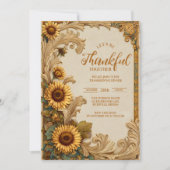 De gouden zonnebloem Thanksgiving Kaart (Voorkant)