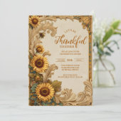De gouden zonnebloem Thanksgiving Kaart (Staand voorkant)