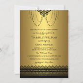 De gouden & Zwarte Uitnodiging van het Baby shower (Achterkant)