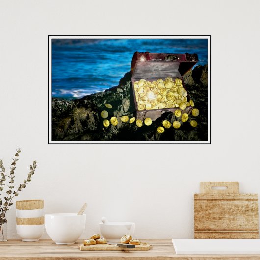 De goudkoorts op de Rocks Poster (Keuken)