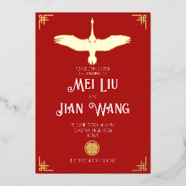 De goudkraan folie uitnodiging