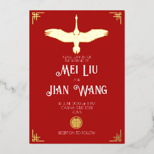 De goudkraan folie uitnodiging