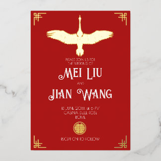 De goudkraan folie uitnodiging