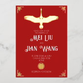 De goudkraan folie uitnodiging (Voorkant)