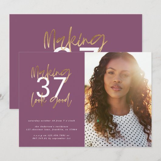 De goudmakerij ziet er goed uit op de verjaardag v (Voorkant / Achterkant)