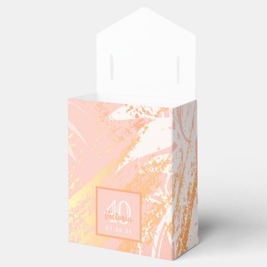 De goudpalmboom van het roos van Birthday verlaat  Bedankdoosjes (Geopend)