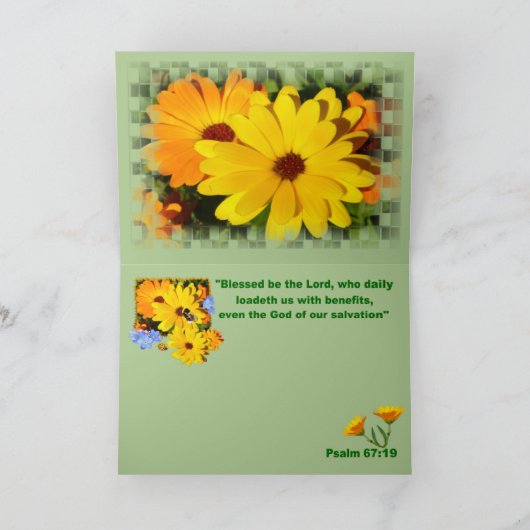 DE GOUDSBLOEM "DANKT U" KAARDT BEDANKKAART (Binnen)