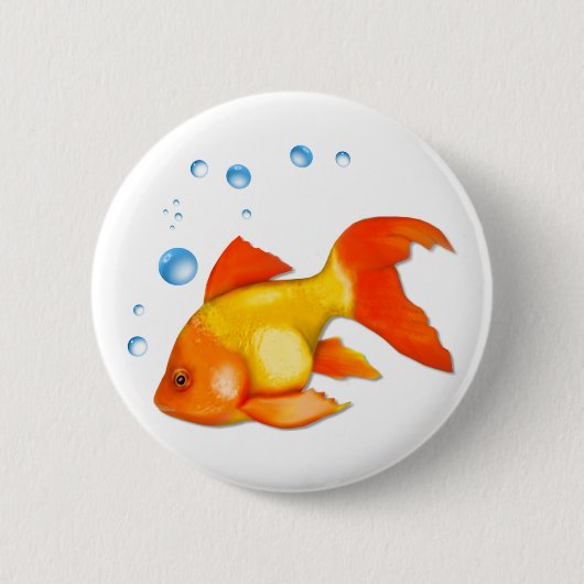 De goudvis beluistert ronde button 5,7 cm (Voorkant)